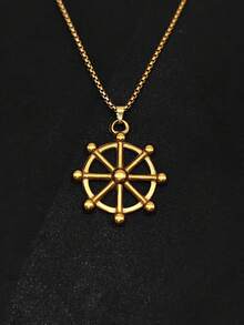 1pc Vintage Nautical Rudder Stainless Steel Compass Necklace, Anti-Fading, Suitable For Commuting And Dating, Unique Meaning Gift For Boyfriend/Girlfriend - Rudder - View 7