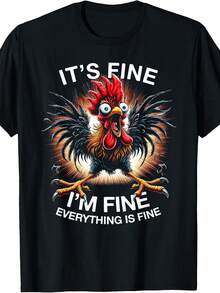 Camiseta unisex divertida y humorística con estampado caprichoso, cuello redondo, ropa casual - Negro - Ver 6