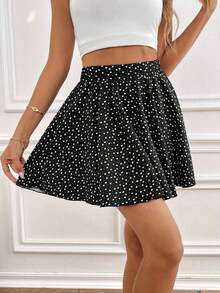 FGJJLL Frenchy Casual Minimalista Retro Elegante Versátil para el Trabajo Cálido y Bonito con Estampado de Lunares Rojos, Traje de Playa, Traje de Vacaciones, Traje de Verano para Mujer, para Usar con Leggings, Falda, Pantalones Cortos de Mujer - Negro - Ver 4