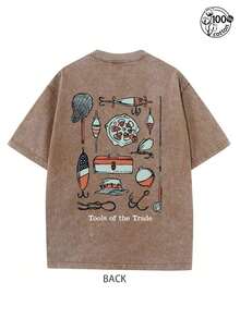 Anime ShirtHuk Fishing "Tools Of The Trade" Vintage Washed Mens Clothes T-Shirt ,100% Cotton Retro Tackle Gear Graphic Tee For Anglers, Men's Summer Clothing, Justin Bieber1, Oversized Door Fishing Casual Top, Is The Perfect Gift For Huk, Door Fishing EnthusiastsLoose And Comfortableella Langley  Shirt - Coffee Brown - View 2