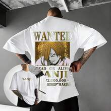 Camiseta One Piece 2026 New Hot Anime Sanji Summer M1en WoM1en Cotton Graphic T1EE Streetwear Casual Tops Cosplay Y2k Clothes 220G puro algodón manga corta para hombre y mujer, tejido grueso, resistente a las arrugas y que no se deforma fácilmente. Estilo sencillo y versátil, ligero y transpirable, perfecto para ir al trabajo, viajar, acampar, ir de compras y el tiempo libre diario. - Blanco - Ver 1