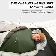 Lightweight Sleeping Bag Liner For Spring/Summer - Compact Travel Design With Full-Length Zipper, Soft Breathable Fabric, Suitable For Backpacking, Camping, Hotels And Hostels - Multicolor - View 4