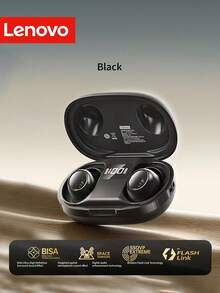 Lenovo Wireless Bluetooth 5.4 Earbuds, Mini Invisible Noise Cancelling Earphones With ENC Microphone, LED Display Charging Case And Deep Bass, Compatible With IPhone And Android Phones - View 13