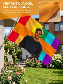 1 pieza Bandera del Orgullo con foto personalizada, Bandera del Arcoíris personalizada con tu foto para el Mes del Orgullo, Bandera del Orgullo personalizable para desfiles y fiestas, regalo perfecto para eventos, fiestas y decoración del hogar - Multicolor - Ver 2