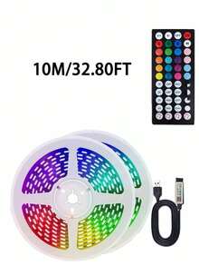 1pc 44-Key Bluetooth Black Disk Light Strip, Smart APP Control Adjustable Multi-Color, Suitable For Home Furniture Decoration, Game Room, Kitchen, TV Backlight, Bedroom, LED Decor Lighting For Holiday Party - White - View 18
