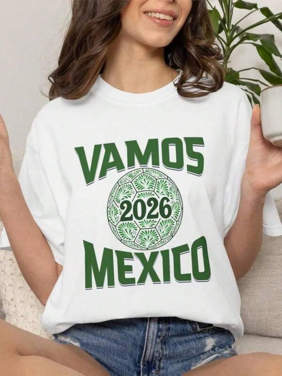 Mexico Shirt, Talavera Shirt, Mexican Mundial, shirts, Mexican shirts, Latina Shirts, Sports Shirts, Soccer Shirts. . Camiseta informal de moda con estampado creativo para mujer, de manga corta y cuello redondo, para primavera y verano-Shirt Women Festive Celebration Shirt Party Wear Top - Negro - Ver 1