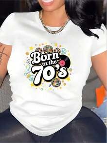 Moda Primavera/Verano para Mujer - Estilo Lucky - Camiseta Blanca de Algodón Puro: Estilo Retro: Camiseta Disco de los 70, Estilo Casual y Holgado, Vintage Y2K, Casual para Vacaciones, Camiseta Fresca de Verano para Fin de Semana, Camiseta Fresca de Verano Estilo Unisex, Estilo Unisex - Blanco - Ver 7