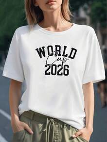 Símbolo de pasión mundial representando la unión del deporte y la energía del año 2026 que inspira momentos de celebración y orgullo camiseta para mujer 100% algodón cómoda y moderna - Negro - Ver 1