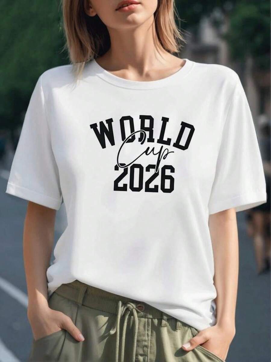 Símbolo de pasión mundial representando la unión del deporte y la energía del año 2026 que inspira momentos de celebración y orgullo camiseta para mujer 100% algodón cómoda y moderna - Negro - Ver 1