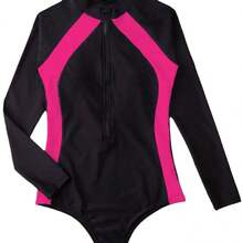 2026 Diving Surfing Suit Tight-Fitting Sun-Protective Triangle Long-Sleeve Swimsuit - Hot Pink - View 6