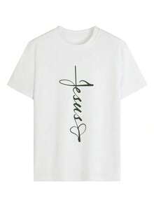 short-sleeveCamiseta de mujer estampada de manga corta para verano, tela de poliéster, estilo multifuncional, corte regular, peso 180 gramos, 1 unidad.100% Cotton - Blanco - Ver 4