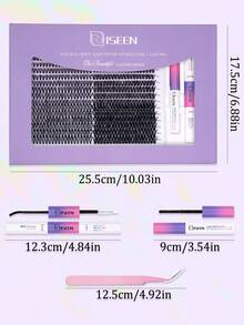 Bộ nối mi giả dạng chùm, 1680 sợi, 560 sợi, kiểu D-Curl Flared, phù hợp cho người mới bắt đầu, mi giả dày và đầy đặn tự làm, độ dày 8-18mm, 30D 40D 60D 80D, bao gồm keo dán mi, chất làm kín, nhíp, dùng để tự làm tại nhà hoặc tháo gỡ, bộ dụng cụ cá nhân nối mi, mi giả, chùm mi giả - màu đen - Xem 7