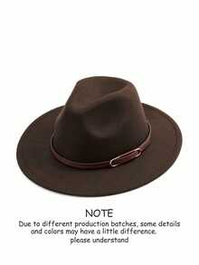 1pc Autumn/Winter Wide Brim Wool Felt Hat, Elegant Elegant Belt Decor Western Cowboy Hat, Personalized Casual Fashion Style Heart-Shaped Crown Hat, European And American Western Unisex Cowboy Hat, Suitable For Party, Gathering, Western Theme Event, Daily Wear - Multicolor 2 - View 29