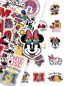 Disney 50张迪士尼米妮老鼠贴纸，可爱卡通动画主题贴纸，创意手绘涂鸦贴纸，适用于手机、冰箱、水瓶、吉他、滑板，手工装饰，生日派对礼物，奖励 - A - 查看 6