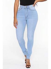 Women's Slimming Stretch Denim Jeans - 灰色 - 查看 10