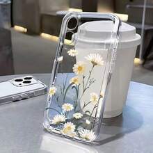 1pc Minimalist Fresh Daisy Flower Transparent Soft Phone Case - Multicolor - View 6