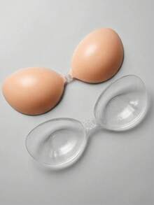2 pièces Soutien-gorge adhésif en silicone - Transparent et Nude, Réutilisable et Invisible pour les vêtements transparents - Multicolore - Voir 16