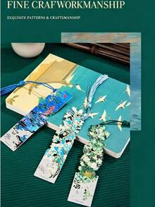 Dấu trang tranh kim loại, Dấu trang in rỗng theo phong cách kiệt tác Van Gogh, Hộp quà tặng cho Năm mới, Ngày của Mẹ, Sinh nhật, Lễ Phục sinh, Lễ Tạ ơn, Giáng sinh, Lễ tốt nghiệp, Khai giảng năm học mới. - Hình chữ nhật - Xem 3