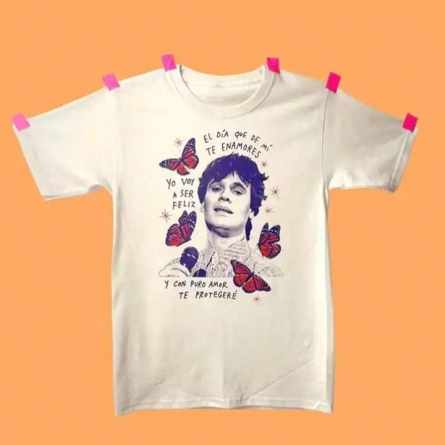 Camiseta retro de Juan Gabriel,Ropa retropara fans mexicanos ,Letras romanticas,Camiseta holgada,Cómodo, suave y transpirable.Es perfecta para el dia adia, para la vuelta al cole y para fiestas-black vintage tee old navy - Negro - Ver 1