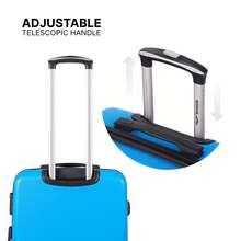 W WINGS 20"、24"、28" ABS+ 硬殼行李箱套裝 | 密碼鎖、伸縮手把、360°旋轉輪，適用於度假與商務旅行 - 藍色 - 查看 6