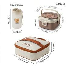 304 Stainless Steel Lunch Box, Bento Box Adult, Cute Microwavable Lunch Containers, Leakproof Snack Containers With Lids, Travel Food Containers, Portable Lunch Bowls With Handle, Bento Snack Box With Utensils For School Student - Multicolor - View 22