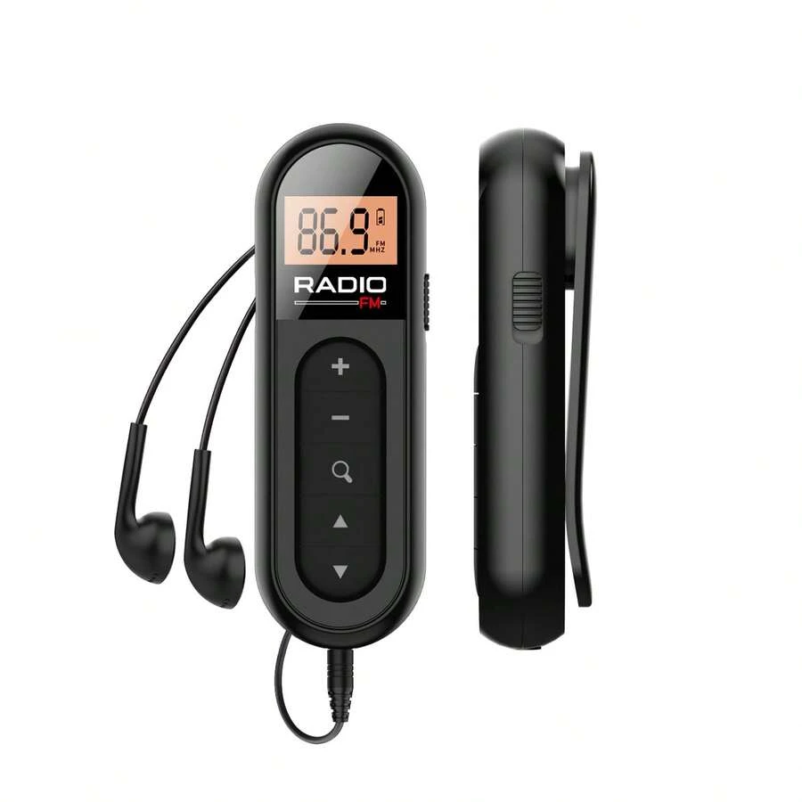 Mini Radio 300mAh FM Tuner Rechargeable With Back Clip Portable Suitable For Sports, Meetings, Tour Guide And Other Activities