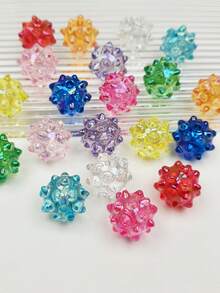 10pcs Colorful Acrylic Wolf Tooth Beads, Meteor Beads, Transparent Colored Sea Urchin Beads, DIY Jewelry Making Decorative Beads, Can Be Used For Earrings, Necklaces, Phone Chains, Keychains, Bag Charms - Sea Urchin Pearls - View 5