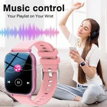 Smartwatch con pantalla HD, equipado con pantalla curva LED a color de alta definición, compatible con multilenguaje, pantalla táctil completa, reproductor de música, función de llamada, notificación de mensajes - Multicolor - Ver 3
