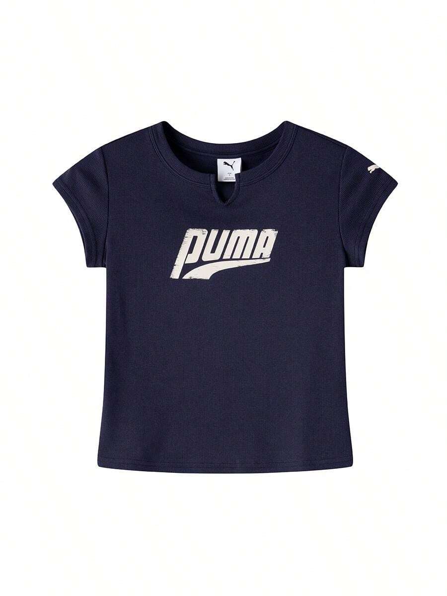 Puma 女士T恤,2026夏季春夏印花T恤,休闲通勤短袖T恤,638607-16 - 638607-16 - 查看 1