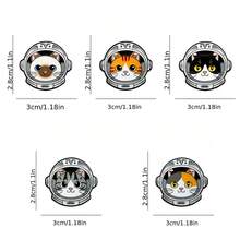 猫咪宇航员珐琅胸针 时尚装饰胸针 衣领徽章 包包徽章 珠宝礼品 - 彩色 - 查看 3