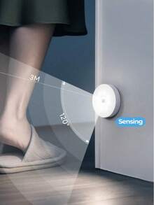 Rechargeable Mini Sensor Light, USB Wall Light, Wall-Mounted Bedside Lamp, Magnetic Induction Cabinet Night Light. Home Decor, Suitable For Car, Bedroom, Bathroom, Wardrobe, Kitchen. High-Quality Home Goods! - Multicolor - View 3