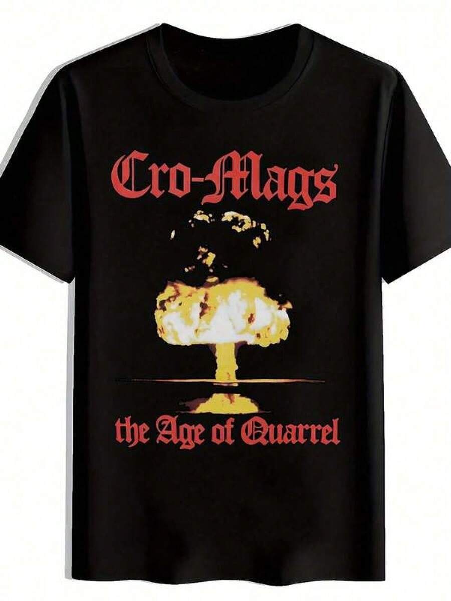 Camiseta unisex de manga corta, para hombrePesadoMetalBandaGráficoCamiseta-VintageRocaTeeConCro-MagsNuclearExplosiónDiseño-NegroCamisaParaConciertosGimnasioInformalVestimenta-MáquinaLavableSuperior,GimnasioVestimentaAlgodónFabricplayerashombre, , , Dazymujer,romwehombres, bohochic,maestrasregalos,camisetaparaconjuntos de mujercon curvasparamu,y2k, - Negro - Ver 1