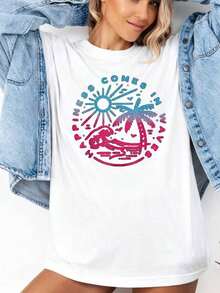 Funny 100% Cotton T-Shirts For Women Happine-2Pure-Cotton - White 1 - View 1