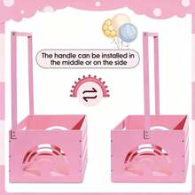 Pink Wooden Basket Storage Box, Rectangular Organizer Box, Multi-Function Shower Caddy, Toy Basket, Essential Bathroom Organizer Shower Gift Basket, Welcome Gift Basket, Pregnancy Gift, New Parents Gift, Basket, Box And Container - Pink - View 4
