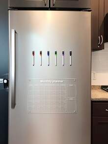 Bảng kế hoạch hàng tháng bằng acrylic trong suốt dùng cho tủ lạnh, bảng lập kế hoạch mục tiêu có thể xóa được, nhãn dán từ tính ghi nhớ dùng cho nhà và văn phòng. - nhiều màu - Xem 9