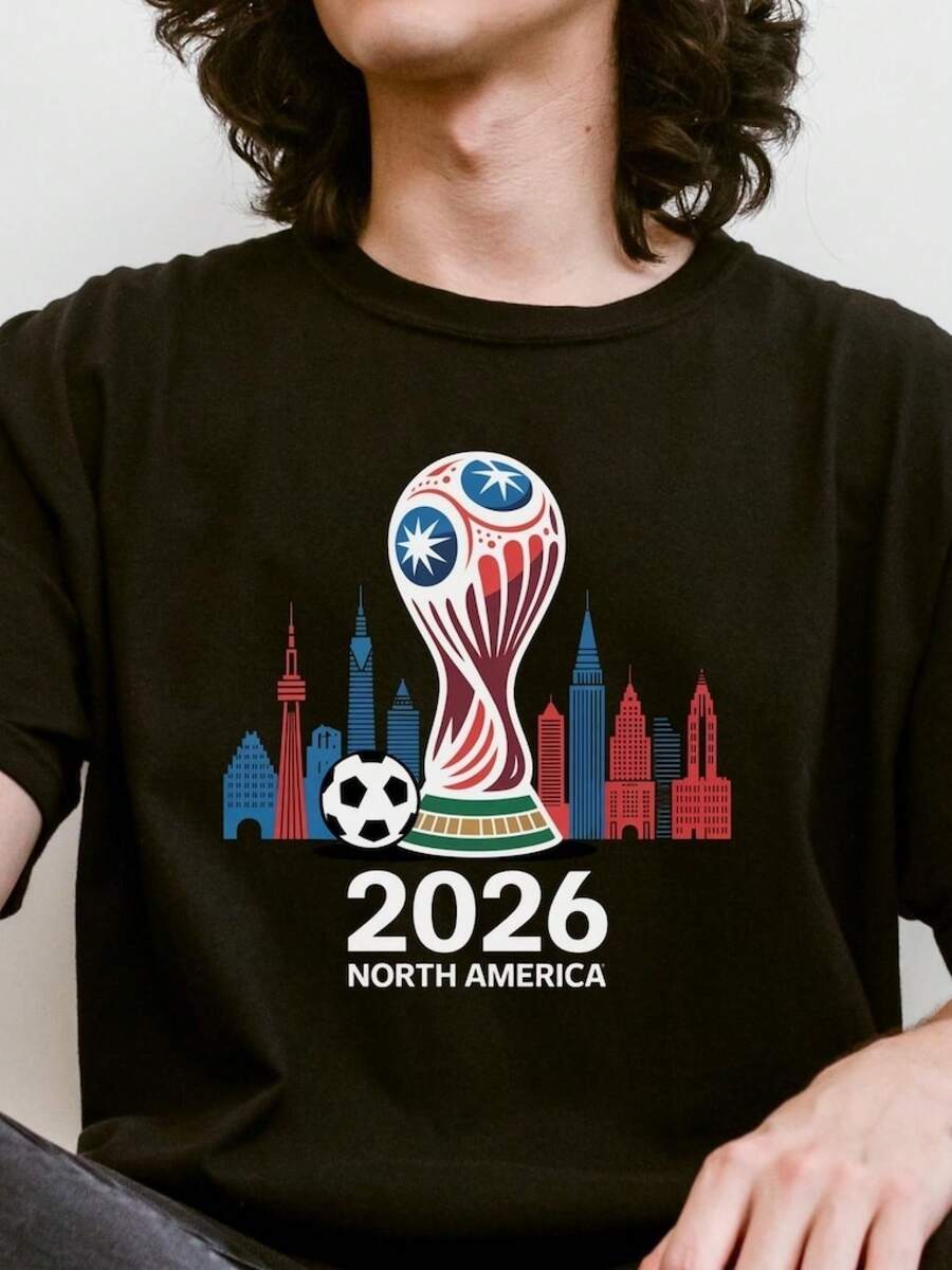 2026 Jersey, Gift Jersey For Football Fans, Sportswear, 2026 World Cup Kids Jersey, Football Jersey, Men's Shirts - 黑色 - 查看 1