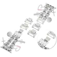 1PC Luxury Silver Multi-Layer Cuban Link AppleWatch Band, Bling Rhinestone Heart & Circle Charm Strap, Compatible With Ultra/SE/11/10/9/8/7/5/4/3/2/1 Series, And Ultra2/Ultra/SE/38/40/41/42/44/45/46/49mm, Fashion Metal Double Chain Heart-Shaped Key Pendant Watch Strap,Can Be Used As A Bracelet Or Wristband As A Gift For Girlfriends, Suitable For Occasions Such As New Year, Christmas, Birthdays, Etc. Band Only, Watch And Case Not Included - Silver - View 3