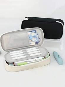 1pc Back To School Minimalist Solid Color Large Capacity Student Stationery Pencil Case, Multi-Layer Classified Storage Pencil Pouch, Campus Large Capacity Desktop Stationery Accessories Storage Bag, Multi-Functional Dormitory Cosmetic Storage Bag, Can Be Used To Store Pens, Rulers, Erasers And A Series Of Storage Pencil Boxes,Back To School - Multicolor - View 10