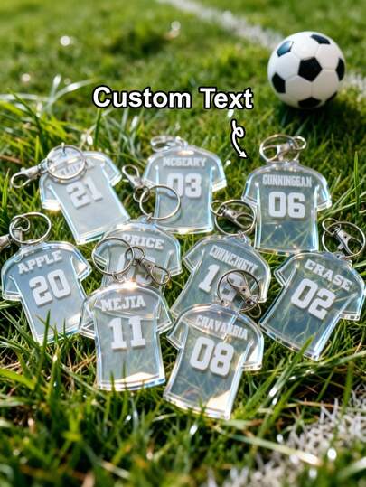 Customized Basketball/Ice Hockey/Soccer/American Football Jersey Keychain, Basketball/Ice Hockey/Soccer/American Football Team Gift, Personalized Basketball/Ice Hockey/Soccer/American Football Keychain, Basketball/Ice Hockey/Soccer/American Football Team Luggage Tag, Graduation Party Gift, End Of Season Gift, Sports Gift, Gift For Her/Him, Birthday Gift, Gift For Girlfriend/Boyfriend, Elegant And Romantic, Elegance,Trinkets ,Spring-Collection, Father's Day Gift