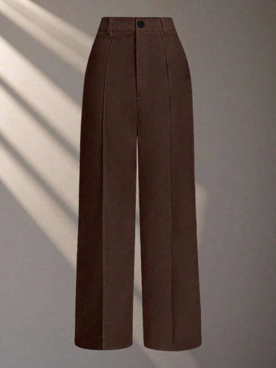 Pantalones blancos casuales/de trabajo para mujer - Marrón - Ver 1