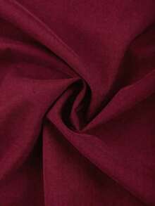 Blusa de hombros descubiertos con botones frontales y volantes de unicolor simple, para verano - Burdeos - Ver 5