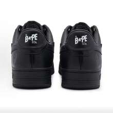 A BATHING APE Bape Casual Contrast Color Star Glossy Sneakers - All Black - View 5