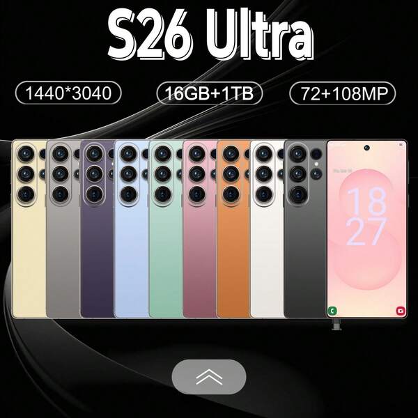 YS26 Ultra 5G Smartphone 16GB+1TB Android Mobiltelefon 6,9 Zoll Vollbild 108MP Kamera Snapdragon 8 Elite Dual SIM Gesichtserkennung Fingerabdruckerkennung 8000mAh Handy