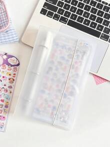 1pc Portable Transparent Loose-Leaf Binder, Can Also Be Used As Transparent Sticker Book, Sticker Album, Photo Storage Bag, Photo Album, Budget Planner, Office Supplies - A - View 2