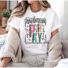 Pray About It, Pray Through It T-Shirt, Christian Leopard Print T-Shirt, Colorful Faith T-Shirt, Religious Gift For Her, Prayer Graphic T-Shirt - White - View 1