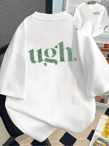 New Men's T-Shirt Made Of 180g Heavyweight Cotton, Featuring A Double-Sided Design For Emotional Expression. This Unique And Versatile Men's T-Shirt Is A Popular New Style Of Menswear, A Must-Have With Front And Back Panels - Suitable For Layering In Spring And Autumn, And Wearing Alone In Summer. Unisex. - 白色 - 查看 1