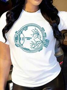 Women's Cotton T-Shirts, Eye Anatomy T-Shirt, Optometrist Doctor T-Shirt, Ophthalmology Science T-Shirt, Medical Student T-Shirt, Eye Doctor T-Shirt, Gift For Vision Care Professionals, Optometrist Study T-Shirt FZ-702, Women's Basic Blouses - 白色 - 查看 6