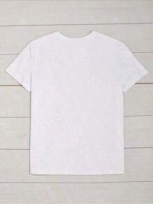 100% Cotton Women's Round Neck T-Shirt With 'F Around And Find Out' Print, Short Sleeve, Casual, For Summer, Everyday Wear. Women's Simple Solid Color T-Shirt, Loose And Slim Fit Casual Short Sleeve - 白色的 - 查看 4