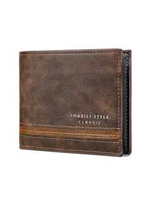 SHABILI New Men's Short Wallet, Fashionable Horizontal Multi-Functional Multi-Card Holder Coin Purse - Bronze - View 7