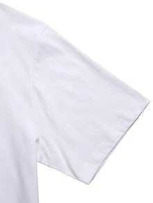 Camiseta de Algodón 100% para Hombre, Cuello Redondo, Manga Corta con Estampado de Pollo Asado, Estilo Casual y CómodoTee - Blanco - Ver 5